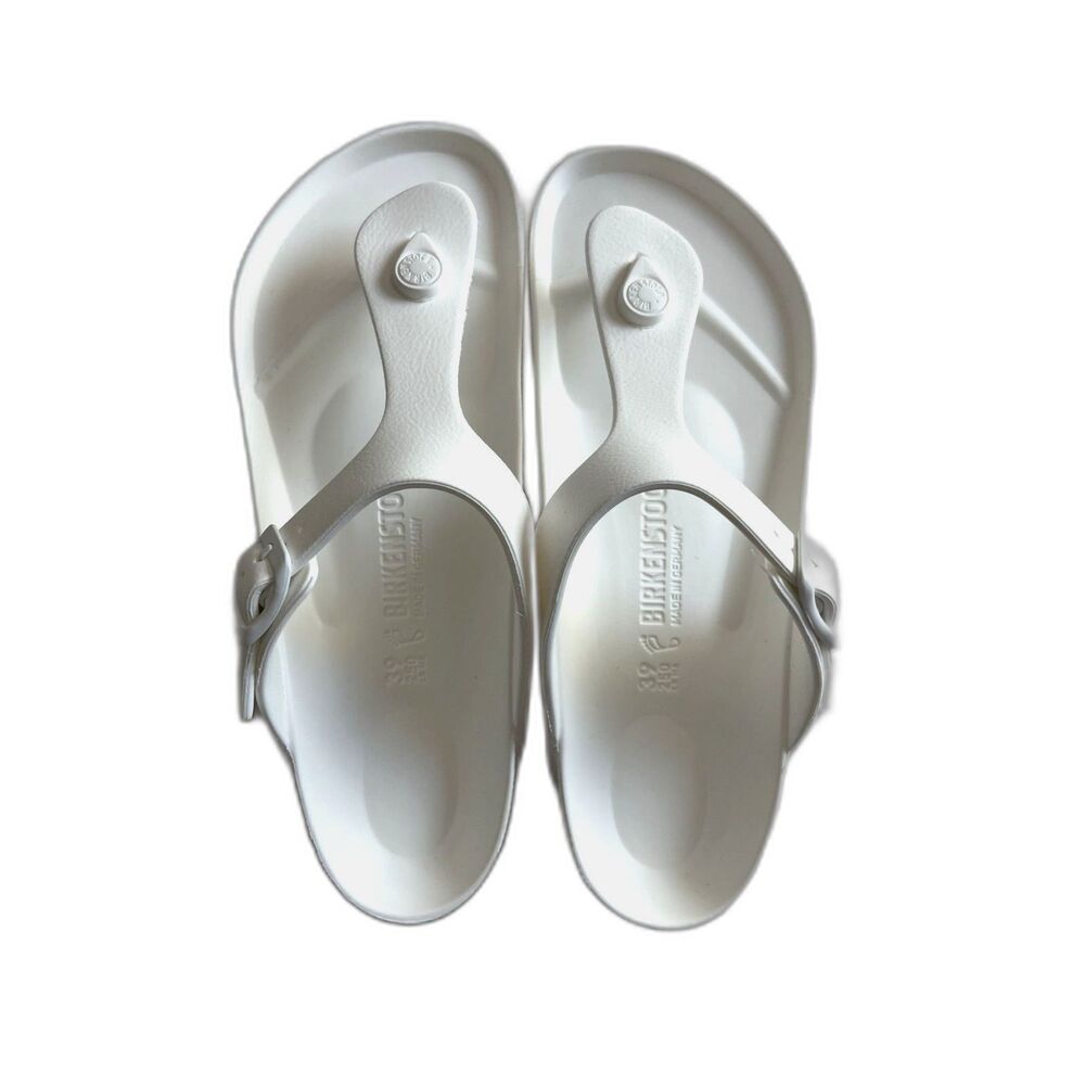 Birkenstock Gizeh EVA Sandal Flip Flop White Womens EU 39 US 8 NWT Buckle Beach
